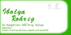 ibolya rohrig business card